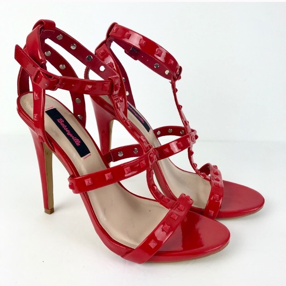 Shoes - Betseyville Red studded Heels